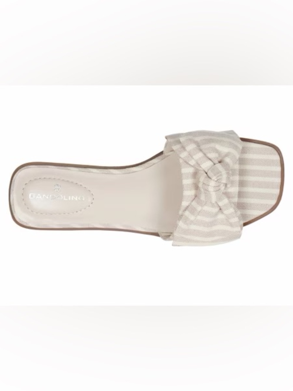 Bandolino Beige Striped Knot Slide Sandal
